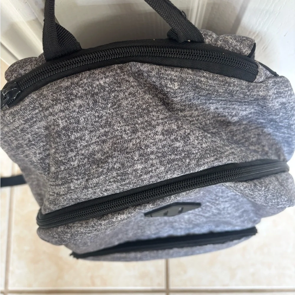 adidas Heather Gray and Black Unisex‎ Everyday 3 Striped Classic Backpack